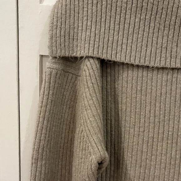 Women's Tan Deep V-Neck Sweater - Picture 12 of 13